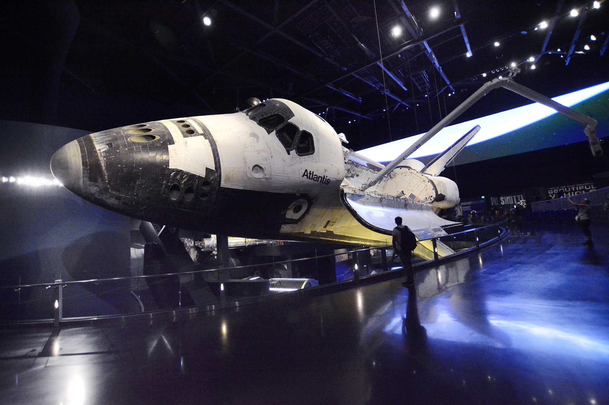 The space shuttle Atlantis exhibit at Kennedy Space Center Visitor Complex.